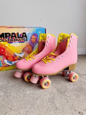 Impala Roller Skates Pink Yellow Vegan Leather Women’s 13 NIB
